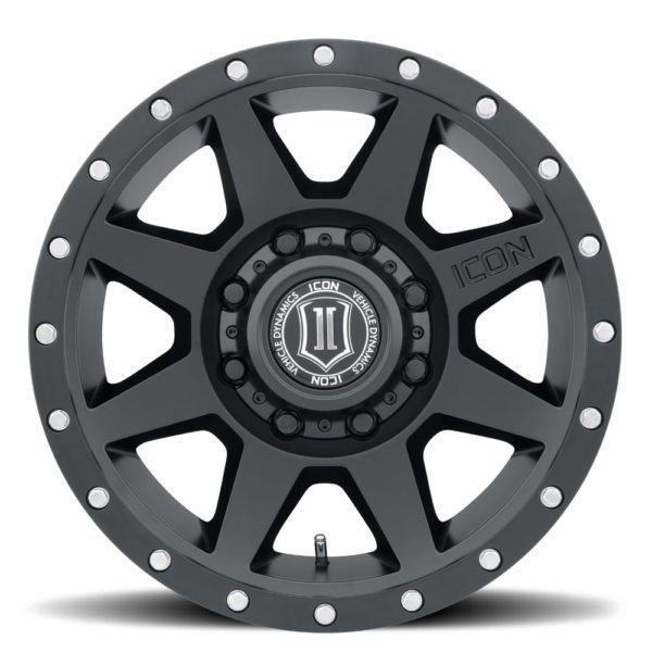 SILVERADO/SUBURBAN/SIERRA 2500HD (17×8.50) 4 x SATIN BLACK REBOUND HD 8×6.5 +13 OFFSET