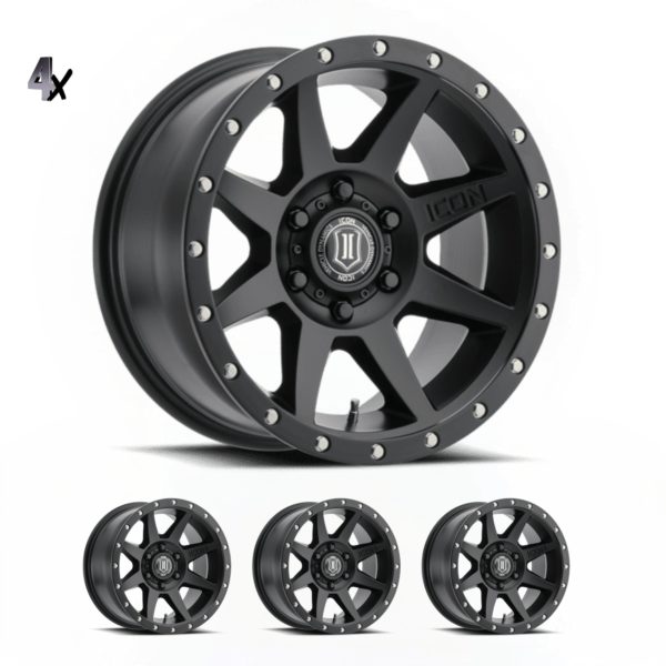 SILVERADO/SUBURBAN/SIERRA 1500 (17×8.50) 4x REBOUND SATIN BLACK 6×5.5″ (0 OFFSET)