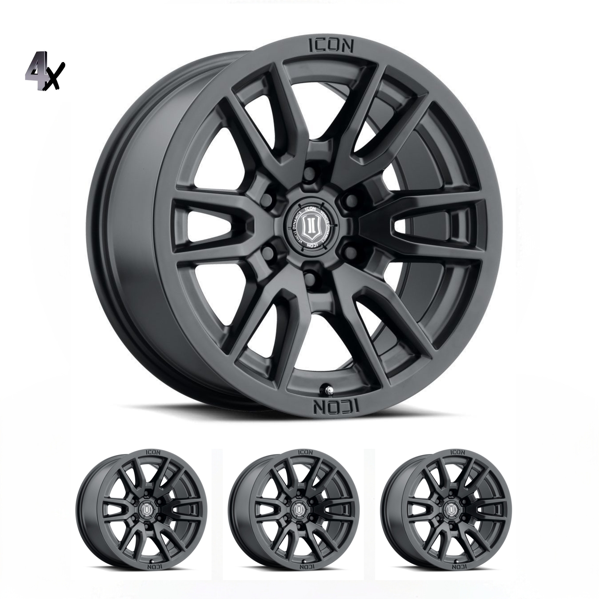 F-150/RAPTOR/EXPEDITION (17×8.50) 4 x VECTOR6 SATIN BLACK 6×135