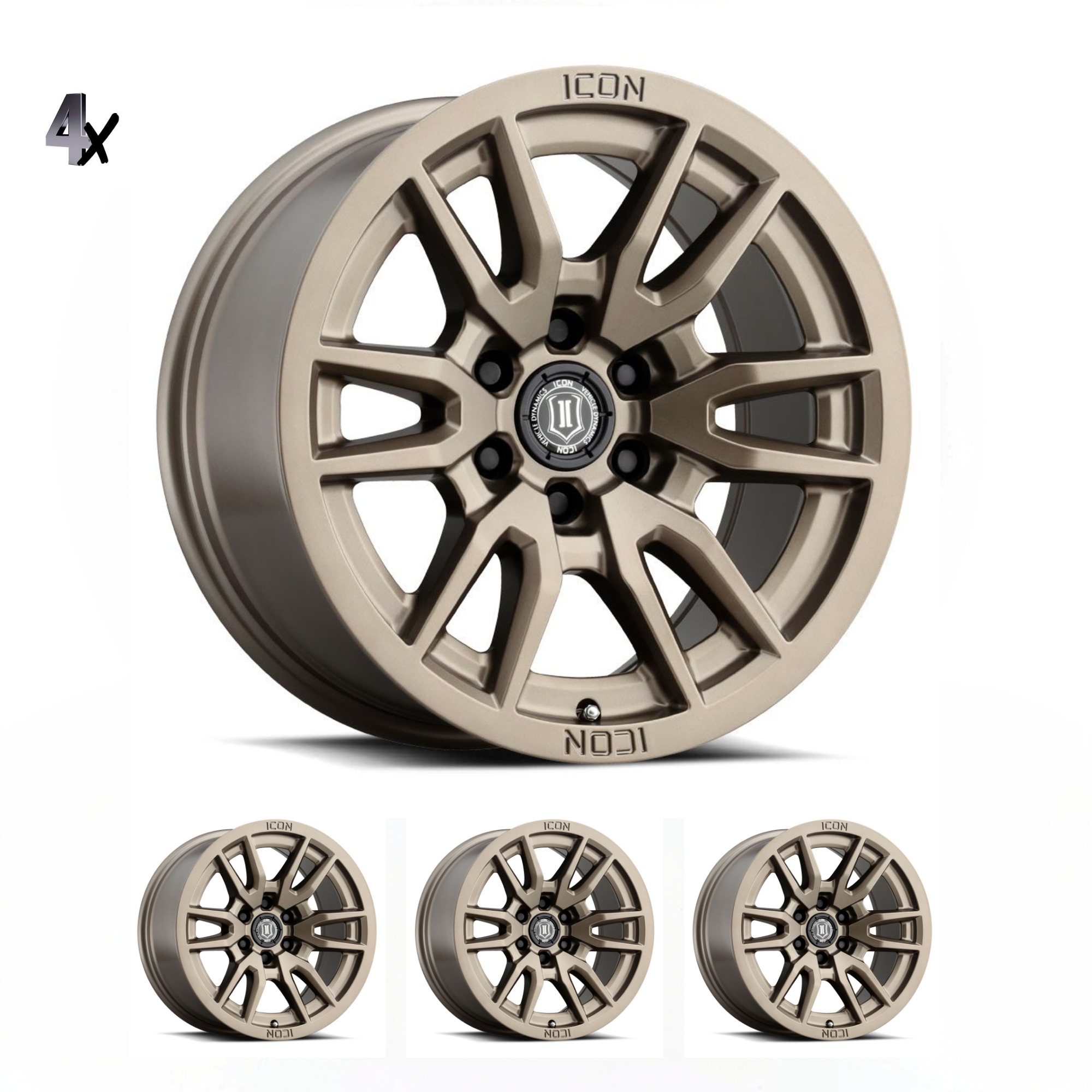 RAM 1500 (17×8.50) 4x VECTOR6 BRONZE 6×5.5″ (0 OFFSET)