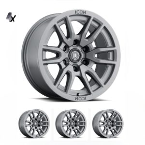 SILVERADO/SUBURBAN/SIERRA 1500 (17×8.5) 4x VECTOR6 SATIN BLACK 6×5.5 (0 OFFSET)