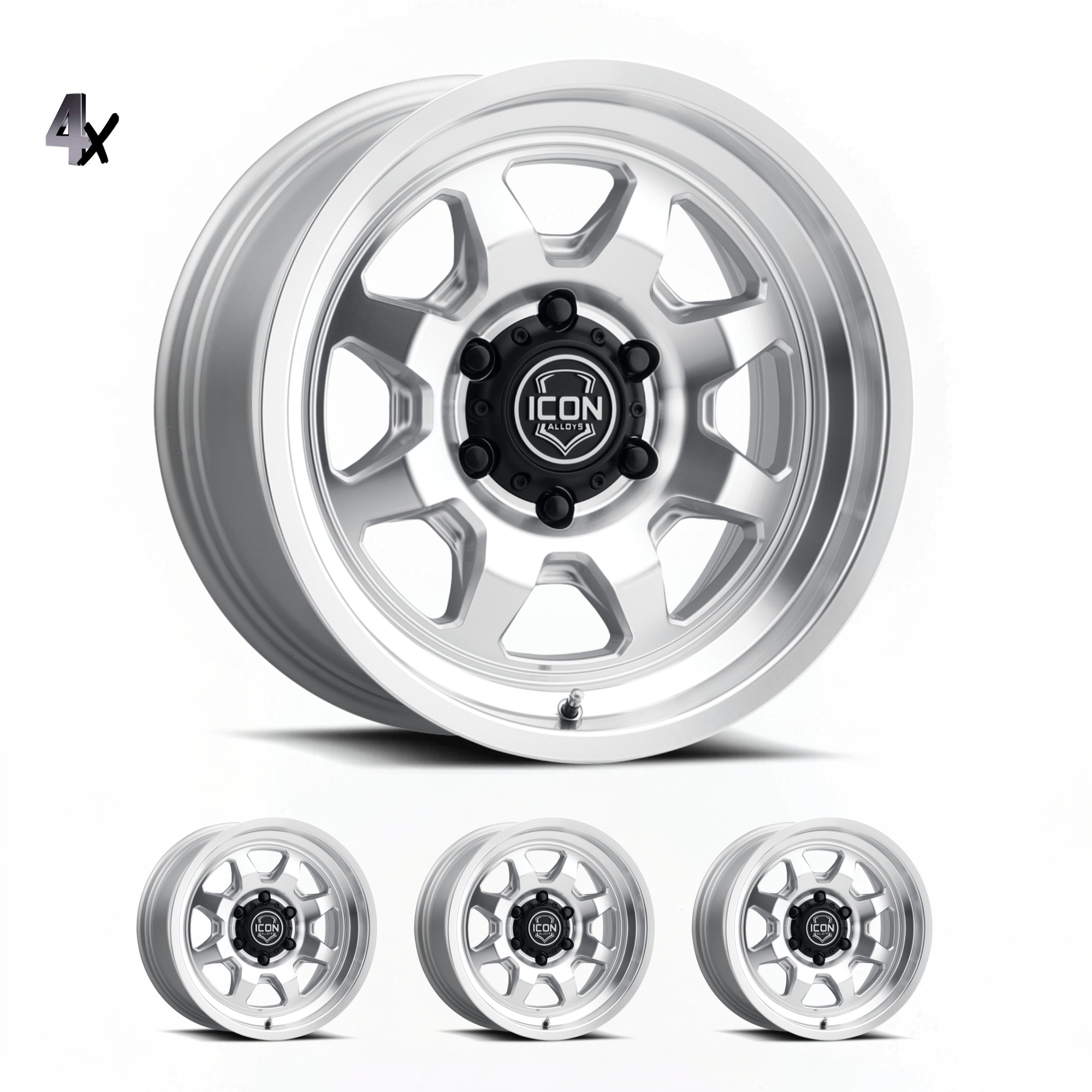 SILVERADO/SUBURBAN/SIERRA 1500 (17×8.5) 4x NUEVO SILVER MACHINED 6×5.5 (0 OFFSET)